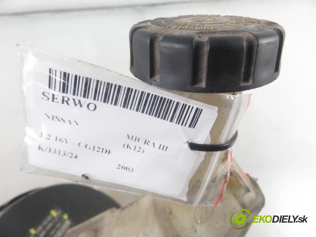 NISSAN MICRA III (K12) HB 2003 59,00 1.2 16V 80 - CG12DE 1240,00 Posilovač 8200123844 ; 03786430014 (Servočerpadlá, pumpy riadenia)