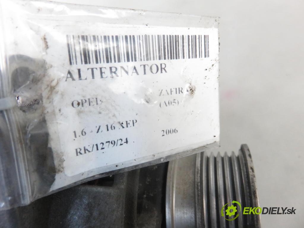 OPEL ZAFIRA B (A05) MINIVAN 2006 77,00 1.6 105 - Z 16 XEP 1598,00 Alternátor 24447429 ; 0124425005 (Alternátory)