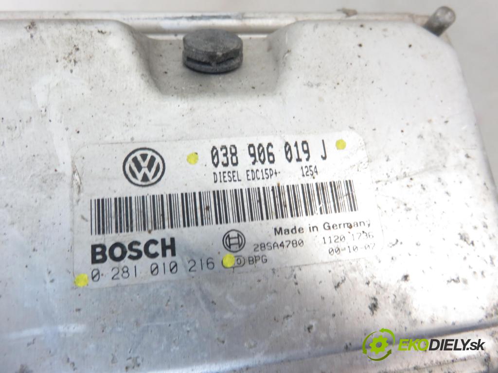 VW SHARAN (7M8, 7M9, 7M6) MINIVAN 2001 85,00 1.9 TDI PD 115 - AUY 1896,00 řídící jednotka motora 038906019J ; 0281010216