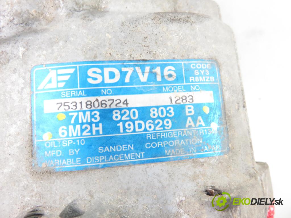 VW SHARAN (7M8, 7M9, 7M6) MINIVAN 2001 85,00 1.9 TDI PD 115 - AUY 1896,00 KOMPRESOR: klimatizace 7M3820803B ; 6M2H19D629AA (Kompresory)