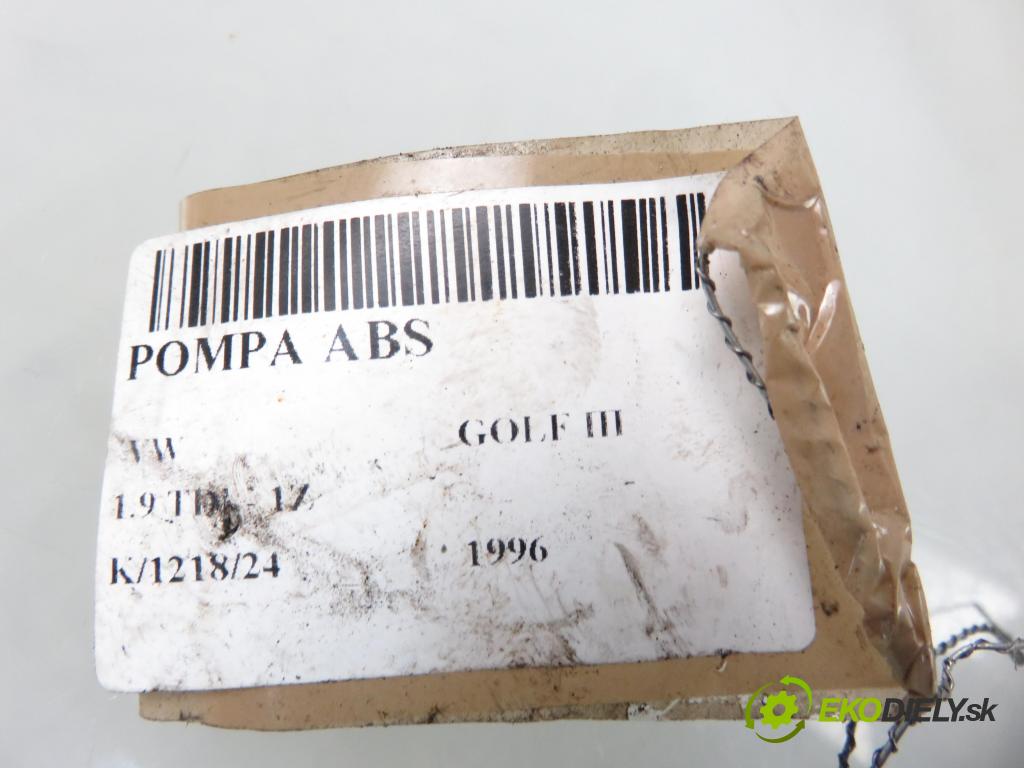 VW GOLF III (1H1) HB 1996 66,00 1.9 TDI 90 - 1Z 1896,00 Pumpa ABS 3A0907379D ; 10094603113 (Pumpy ABS)