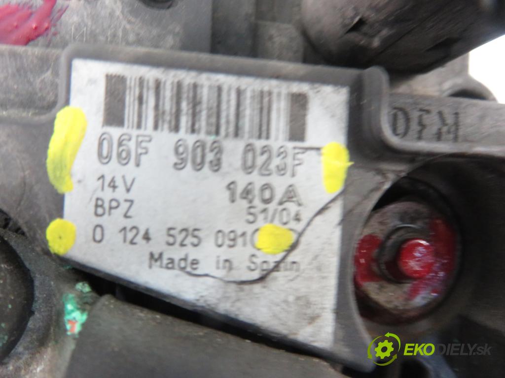 VW TOURAN (1T1, 1T2) MINIVAN 2005 77,00 1.9 TDI - BKC 1896,00 Alternátor 06F903023F ; 0124525091 (Alternátory)