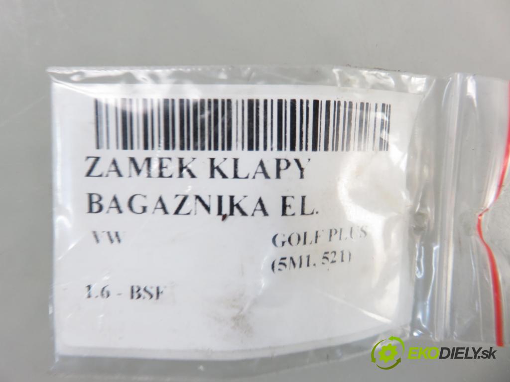 VW GOLF PLUS (5M1, 521) HB 2005 75,00 1.6 - BSF 1595,00 zámok dveří kufr EL. 5M0827505B ; 3C9827645A
