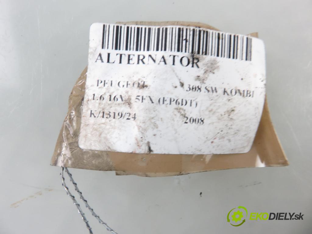 PEUGEOT 308 SW KOMBI 2008 110,00 1.6 16V - 5FX (EP6DT) 1598,00 Alternátor A005TG0881ZEB ; V75769568002 (Alternátory)