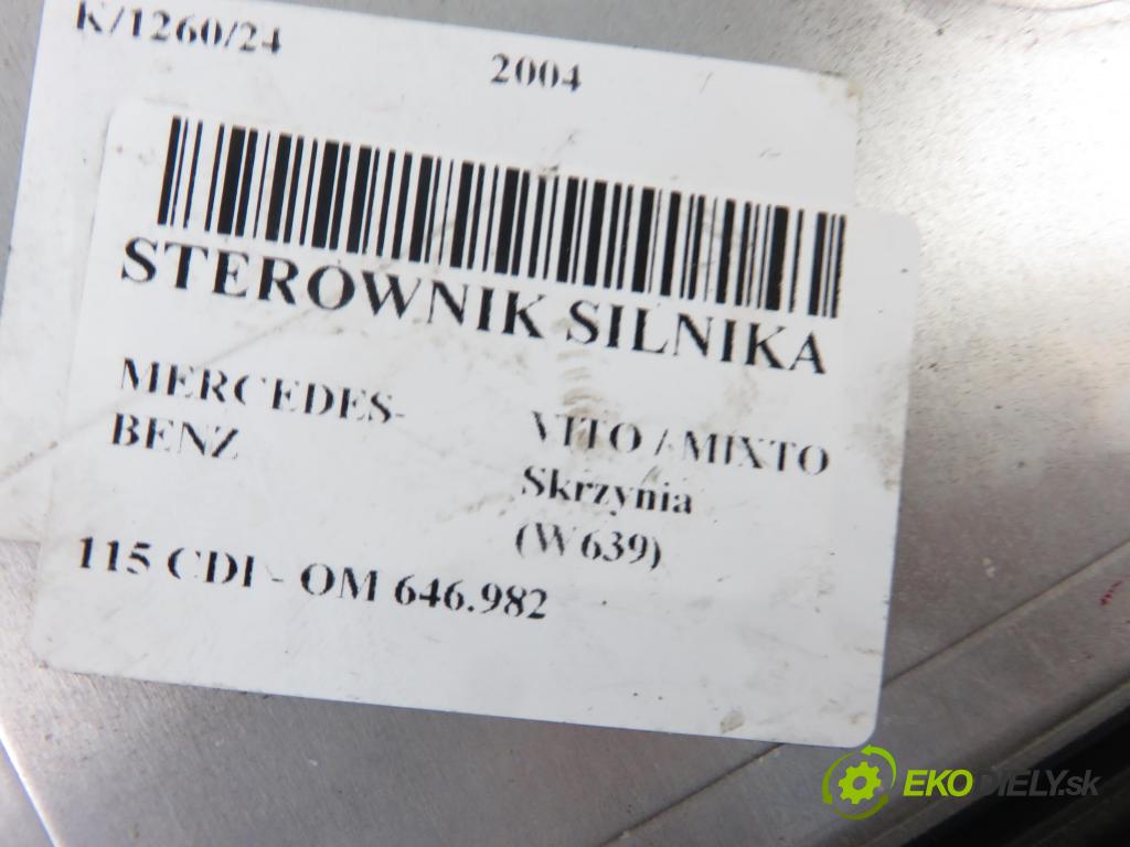 MERCEDES-BENZ VITO / MIXTO Skrzynia (W639) FURGON 2004 110,00 115 CDI 150 - OM 646.982 2148,00 řídící jednotka motora 6111535279 ; 0281011179