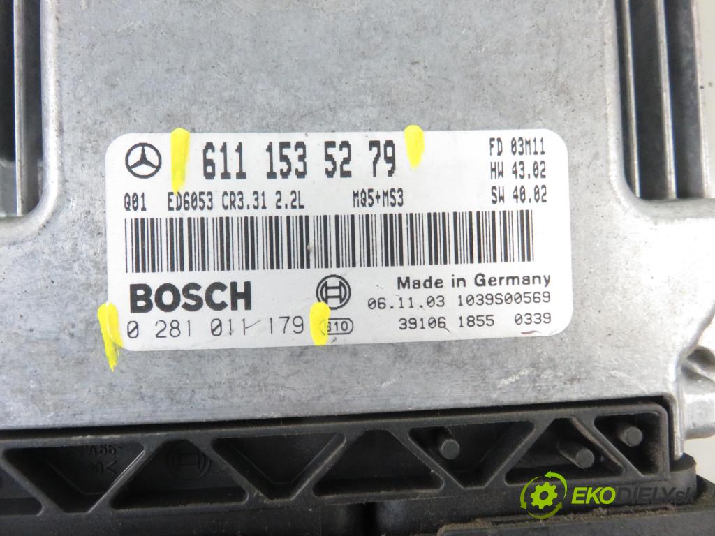MERCEDES-BENZ VITO / MIXTO Skrzynia (W639) FURGON 2004 110,00 115 CDI 150 - OM 646.982 2148,00 řídící jednotka motora 6111535279 ; 0281011179