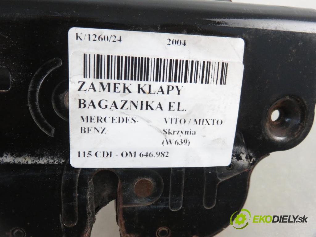 MERCEDES-BENZ VITO / MIXTO Skrzynia (W639) FURGON 2004 110,00 115 CDI 150 - OM 646.982 2148,00 zámok dveří kufr EL. 6397401535 ; A2C53213118