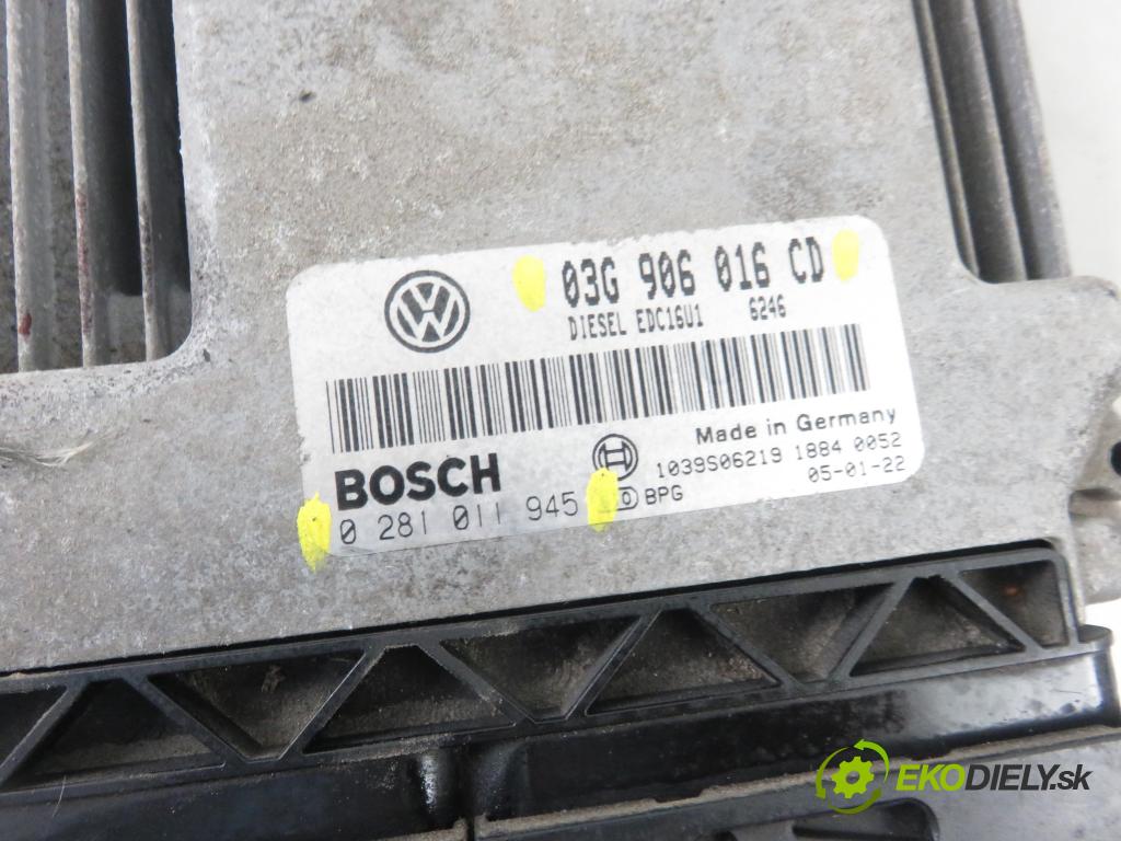 VW TOURAN (1T1, 1T2) MINIVAN 2005 77,00 1.9 TDI - BKC 1896,00 řídící jednotka motora 03G906016CD ; 0281011945