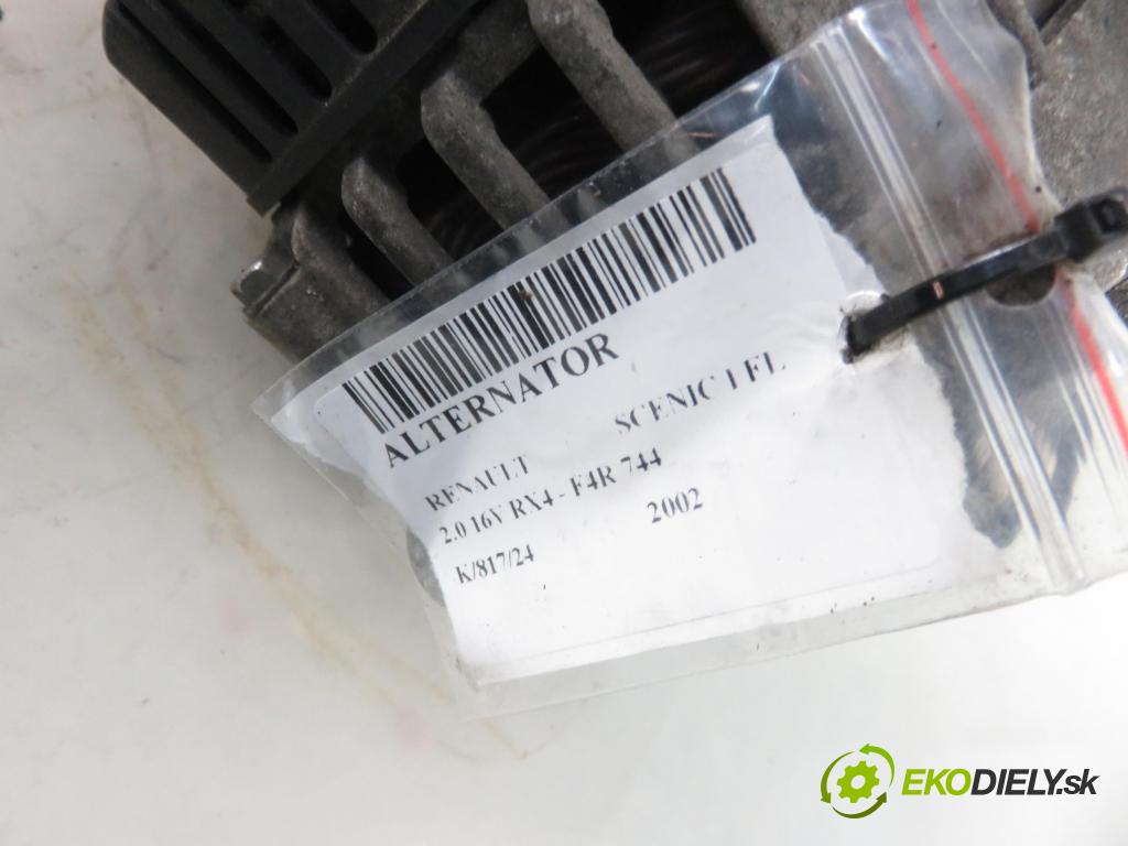 RENAULT SCENIC I (JA0/1_) HB 2002 102,00 2.0 16V RX4 139 - F4R 744 1998,00 Alternátor 8200030635 ; 2542420C ; SG9B033 (Alternátory)
