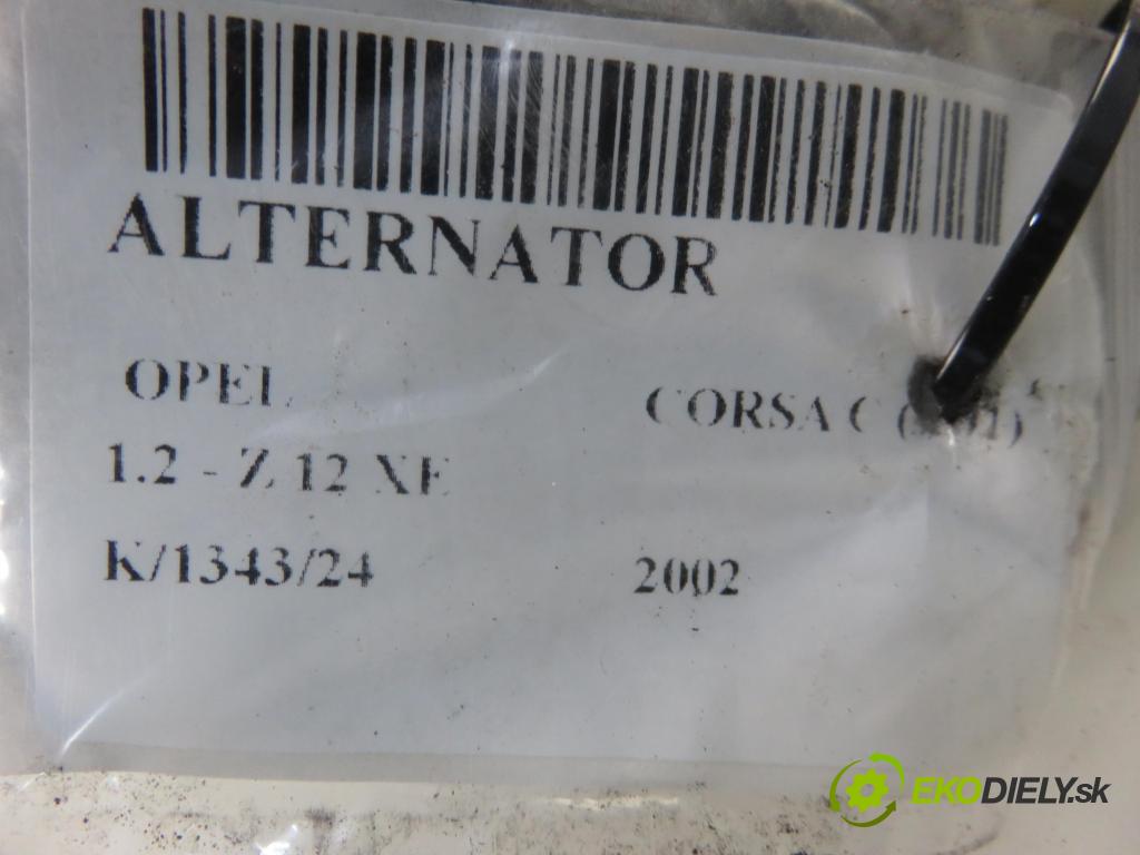 OPEL CORSA C (X01) HB 2002 55,00 1.2 16V 75 - Z 12 XE 1199,00 Alternátor 0124415023 ; 24437120 (Alternátory)