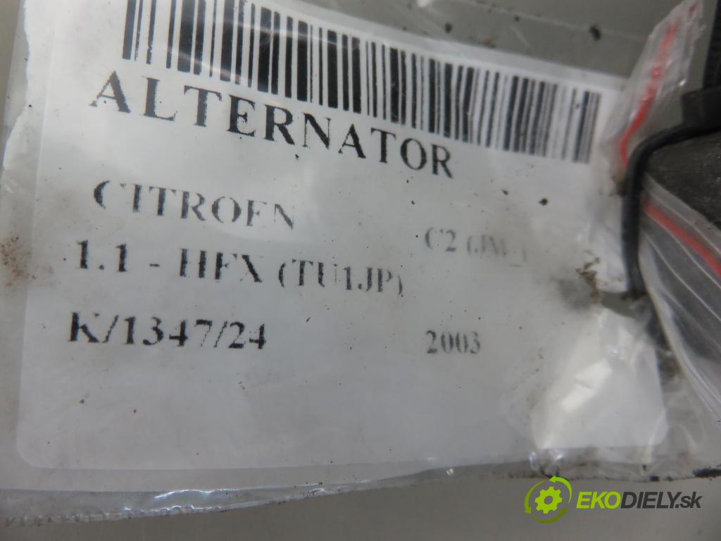 CITROEN C2 (JM_) HB 2003 44,00 1.1 - HFX (TU1JP) 1124,00 Alternátor 9644904680 ; A001TA3392C (Alternátory)