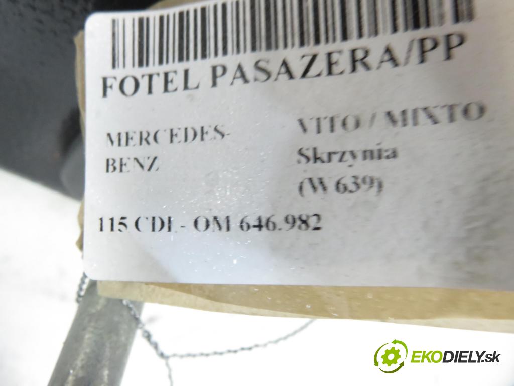 MERCEDES-BENZ VITO / MIXTO Skrzynia (W639) FURGON 2004 110,00 115 CDI 150 - OM 646.982 2148,00 Sedadlo CESTUJÚCI/PP