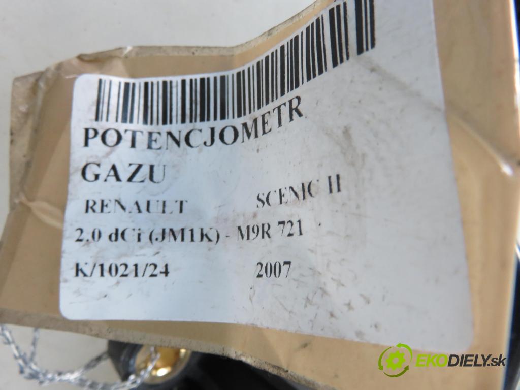 RENAULT SCENIC II (JM0/1_) MINIVAN 2007 110,00 2.0 dCi (JM1K) - M9R 721 1995,00 Potenciometer plynu 8200159647B (Pedále)
