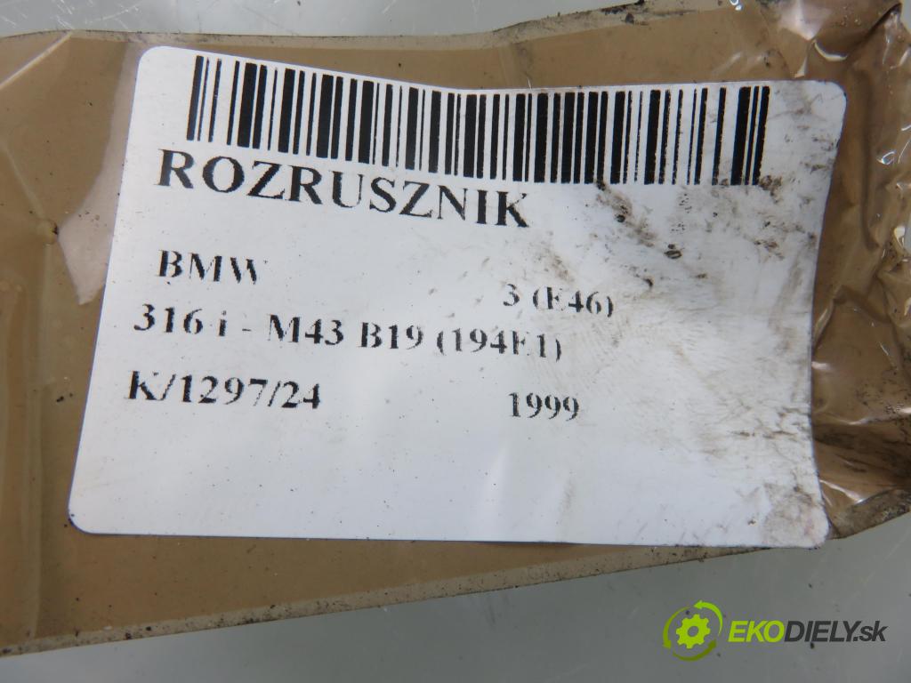 BMW 3 (E46) SEDAN 1999 77,00 316 i 105 - M43 B19 (194E1) 1895,00 Štartér 0001108157 (Štartéry)
