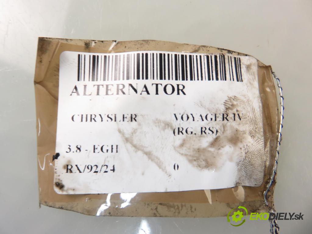 CHRYSLER VOYAGER IV (RG, RS) MINIVAN 2006 160,00 3.8 - EGH 3778,00 Alternátor 04868430AF ; 4210000492 (Alternátory)