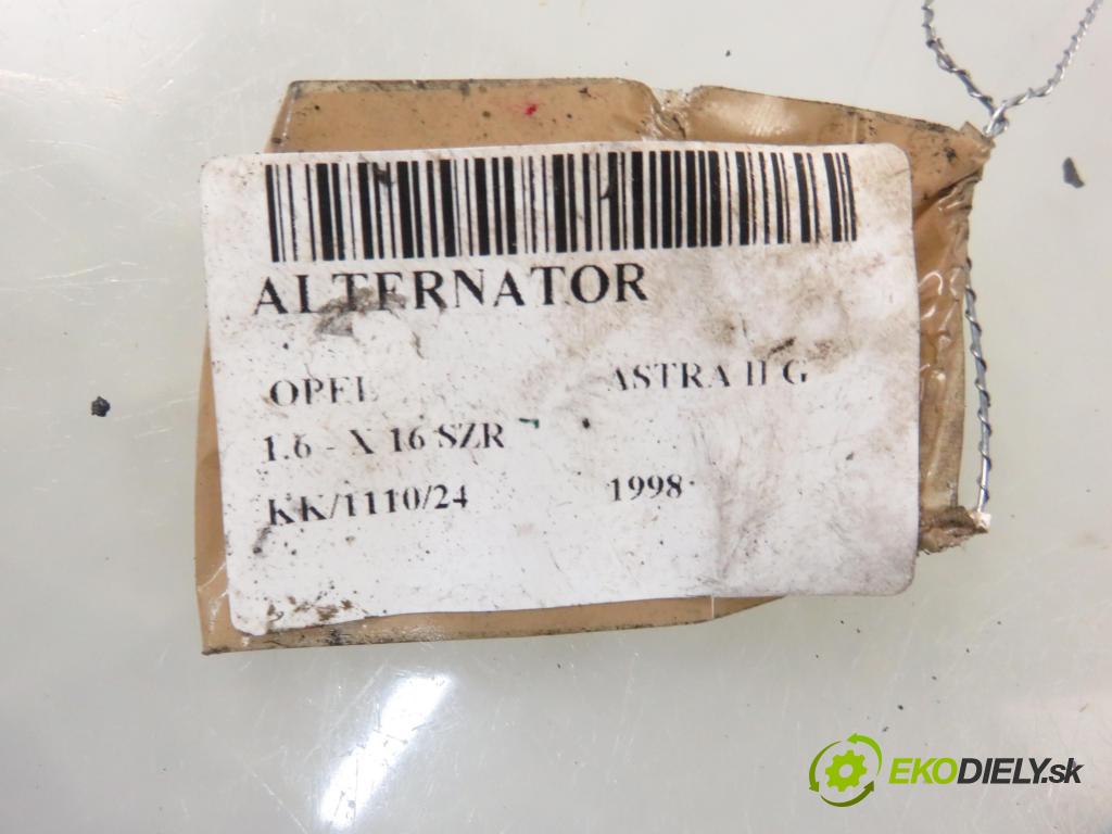 OPEL ASTRA G liftback (T98) HB 1998 55,00 1.6 8V 75 1598,00 Alternátor 90561971 ; 0124415002 (Alternátory)