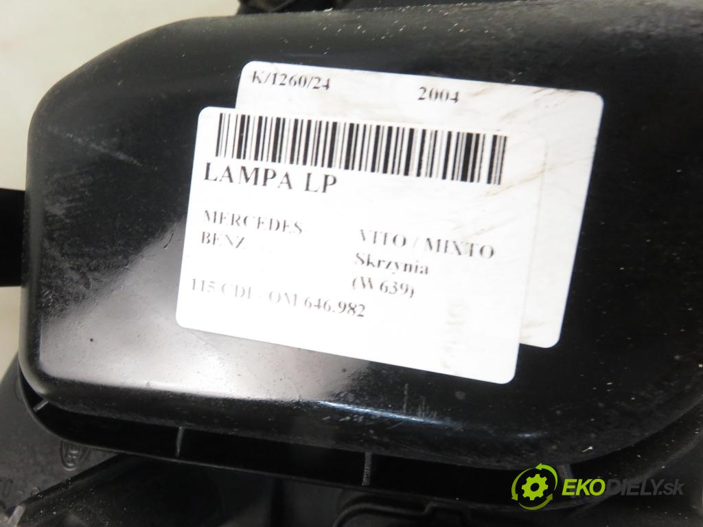 MERCEDES-BENZ VITO / MIXTO Skrzynia (W639) FURGON 2004 110,00 115 CDI 150 - OM 646.982 2148,00 Svetlo LP 24670300