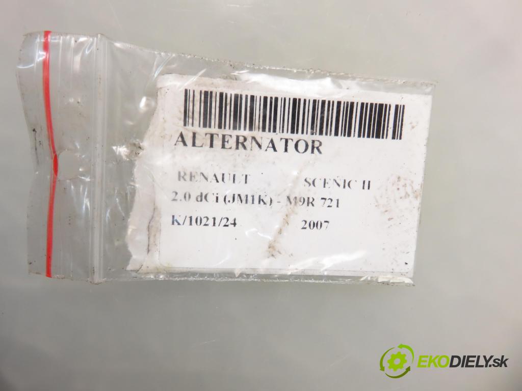 RENAULT SCENIC II (JM0/1_) MINIVAN 2007 110,00 2.0 dCi (JM1K) - M9R 721 1995,00 Alternátor 8200654785 ; A004TJ0282 (Alternátory)