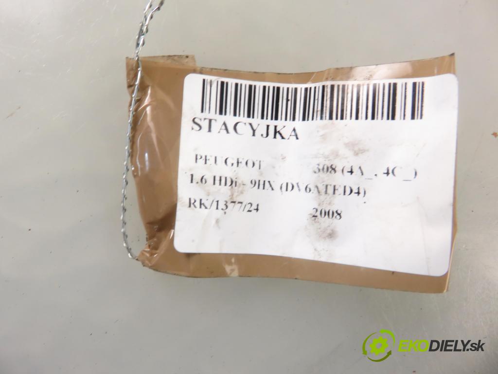 PEUGEOT 308 (4A_, 4C_) HB 2008 66,00 1.6 HDi 90 - 9HX (DV6ATED4) 1560,00 spinačka 9663123280 (Spínacie skrinky a kľúče)