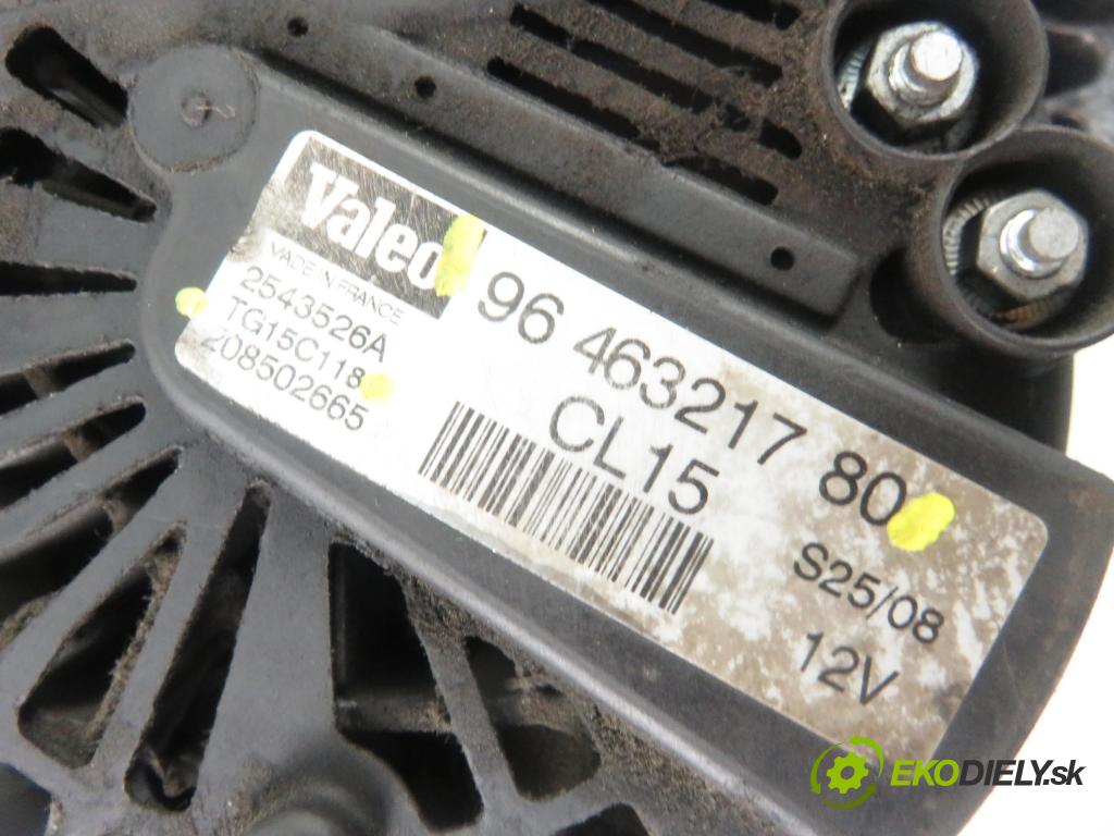 PEUGEOT 308 (4A_, 4C_) HB 2008 66,00 1.6 HDi 90 - 9HX (DV6ATED4) 1560,00 Alternátor 9646321780 ; TG15C118 (Alternátory)