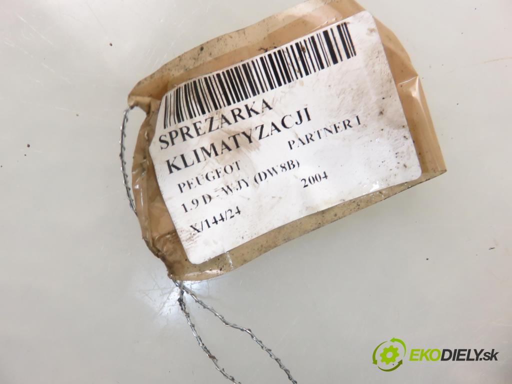 PEUGEOT PARTNER Skrzynia (5_, G_) KOMBIVAN 2004 51,00 1.9 D - WJY (DW8B) 1868,00 KOMPRESOR: klimatizace 9646416780 (Kompresory)