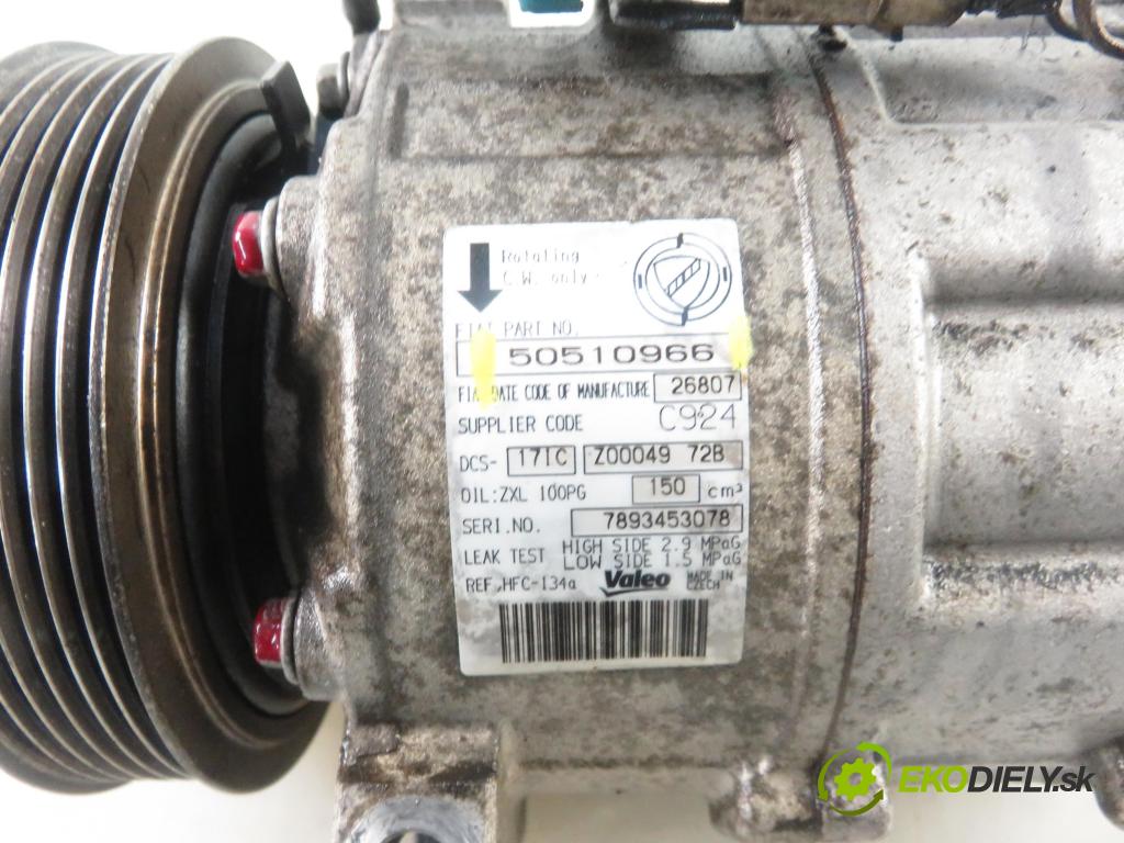 ALFA ROMEO 159 (939_) SEDAN 2007 110,00 1.9 JTDM 16V - 939 A2.000 1910,00 KOMPRESOR: klimatizace 50510966 (Kompresory)