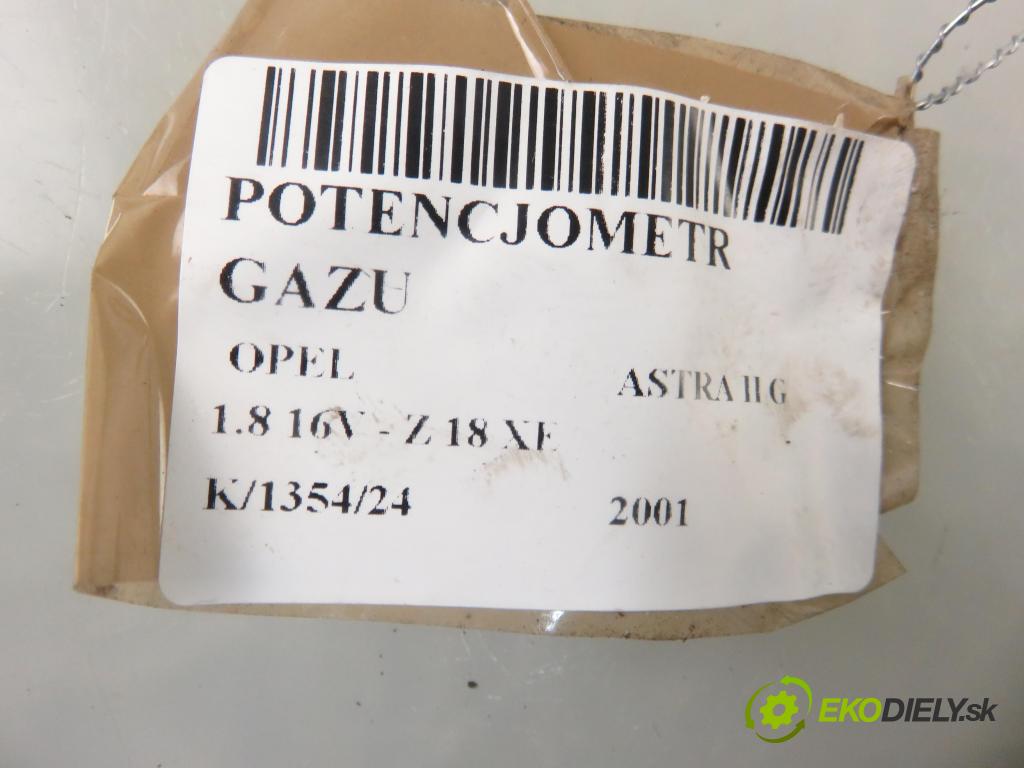 OPEL ASTRA G liftback (T98) HB 2001 92,00 1.8 16V - Z 18 XE 1796,00 Potenciometer plynu 9157998BK ; 6PV00811200 (Pedále)