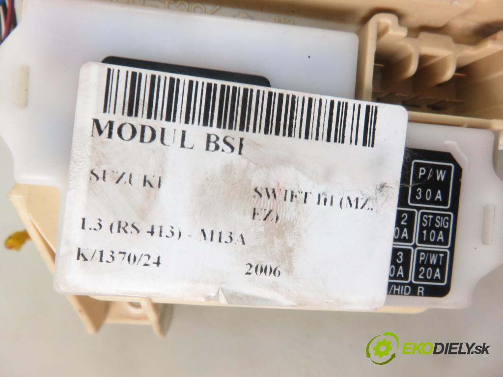SUZUKI SWIFT III (MZ, EZ) HB 2006 68,00 1.3 92 - M13A 1328,00 MODUL BSI 3677062JB0 ; 3861084F00 ; RF00B1C7