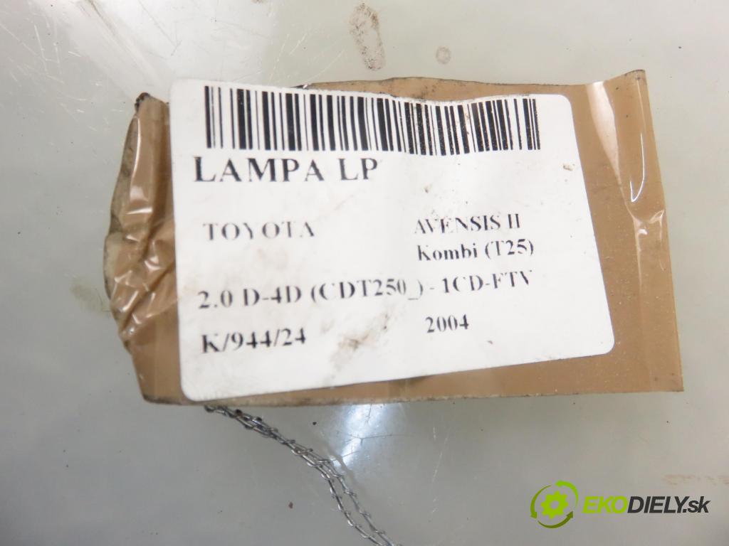 TOYOTA AVENSIS Kombi (_T25_) KOMBI 2004 85,00 2.0 D-4D 116 - 1CD-FTV 1995,00 Svetlo LP