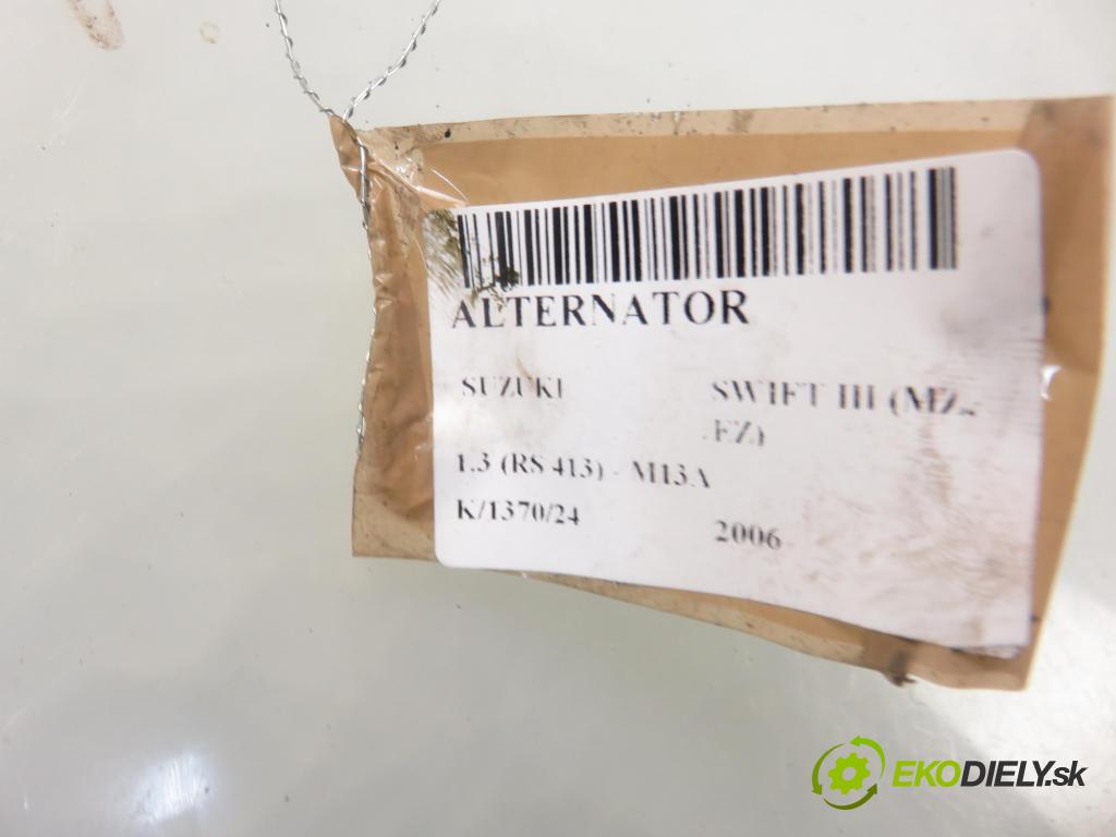 SUZUKI SWIFT III (MZ, EZ) HB 2006 68,00 1.3 92 - M13A 1328,00 Alternátor 3140080G1 (Alternátory)