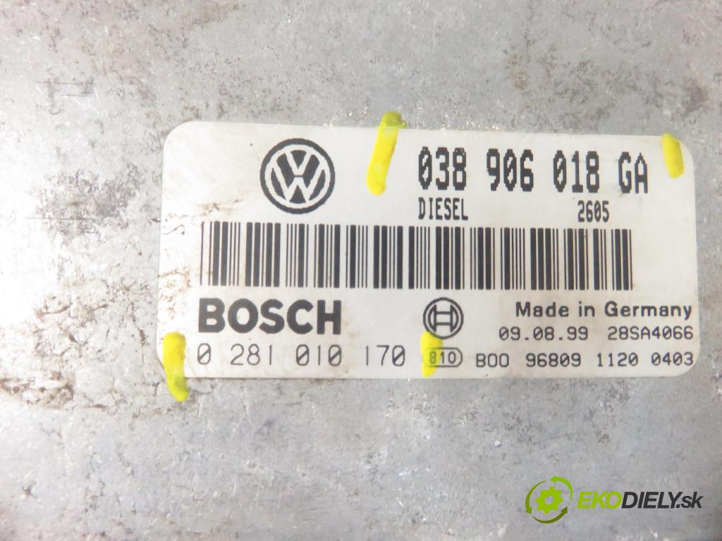 VW PASSAT B5 Variant (3B5) KOMBI 1999 81,00 1.9 TDI 110 - AFN 1896,00 řídící jednotka motora 038906018GA ; 0281010170
