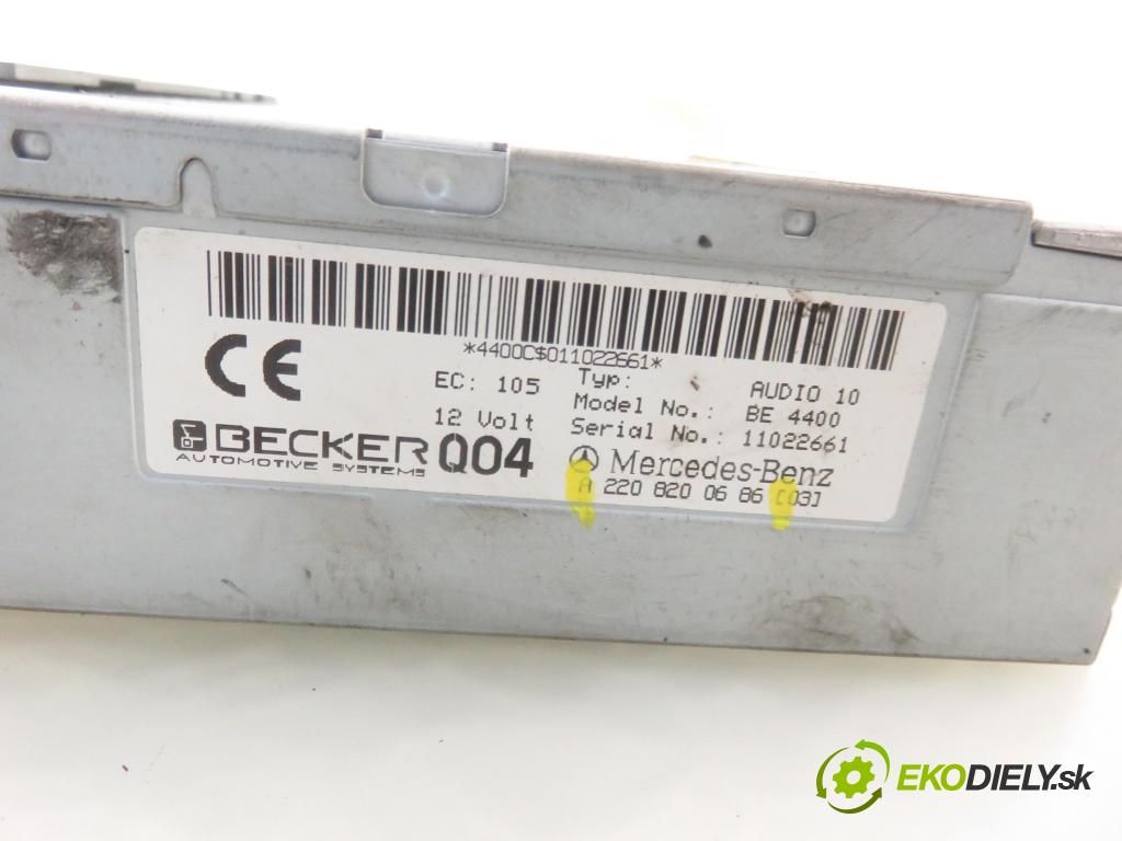 MERCEDES-BENZ KLASA S (W220) SEDAN 2001 145,00 S 320 CDI 197 - OM 613.960 3222,00 RADIO Modul 2208200686