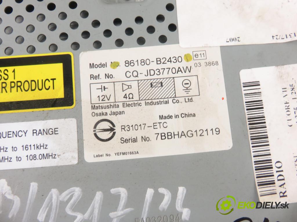 DAIHATSU CUORE VII (L275_, L285_, L276_) HB 2007 51,00 1 - 1KR-FE 998,00 RADIO CD 86180B2430