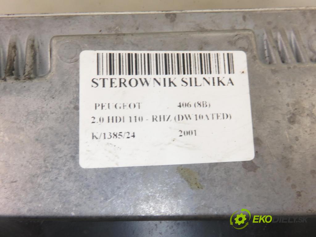 PEUGEOT 406 (8B) SEDAN 2001 80,00 2.0 HDI 110 1997,00 řídící jednotka motora 0281010590 ; 9643527480