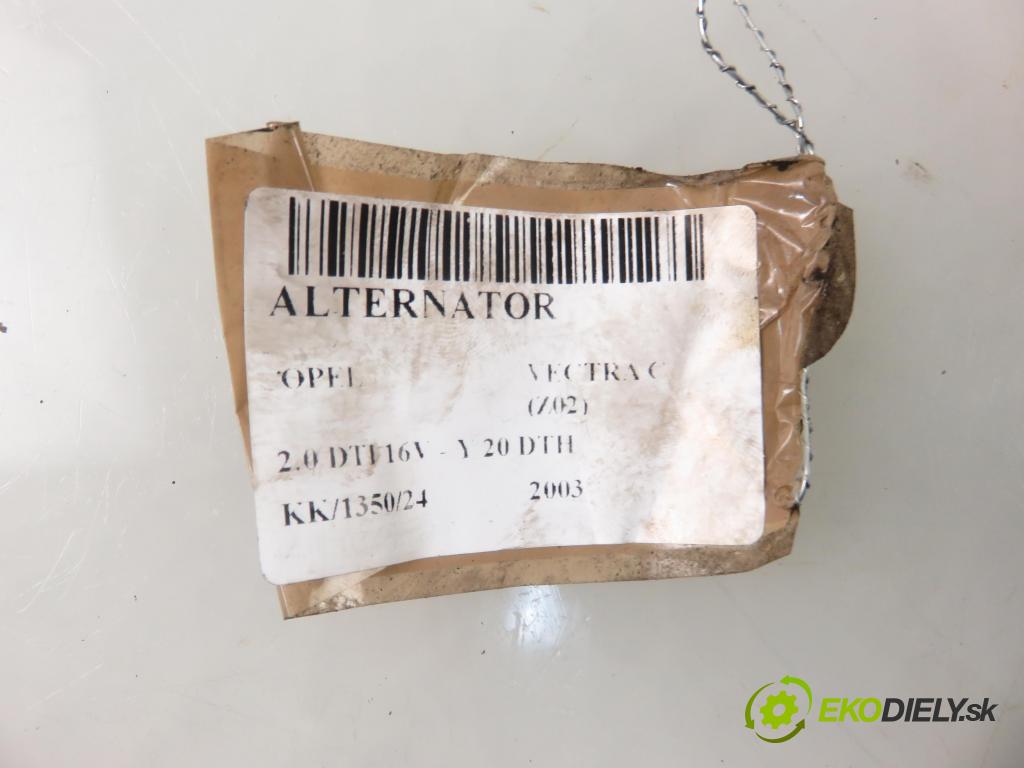 OPEL VECTRA C (Z02) SEDAN 2003 74,00 2.0 DTI 16V 101 - Y 20 DTH 1995,00 Alternátor 13108596 ; 0124525030 (Alternátory)