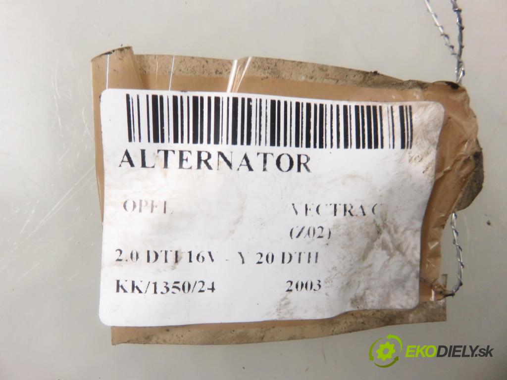 OPEL VECTRA C (Z02) SEDAN 2003 74,00 2.0 DTI 16V 101 - Y 20 DTH 1995,00 Alternátor 13108596 ; 0124525030 (Alternátory)