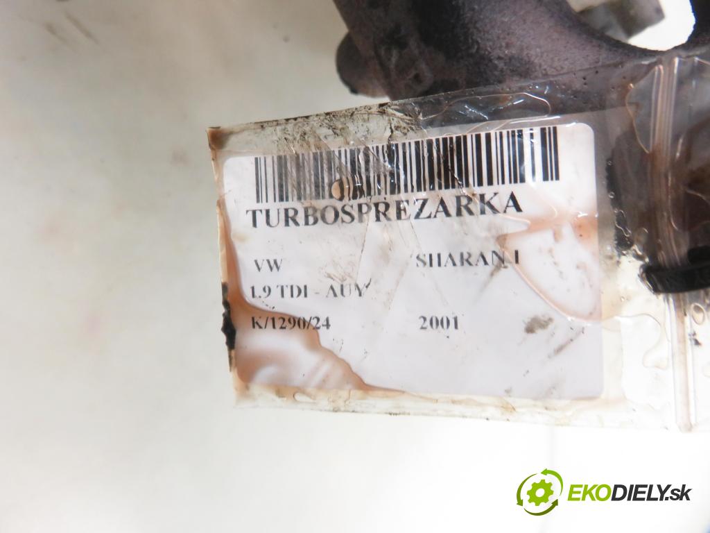 VW SHARAN (7M8, 7M9, 7M6) MINIVAN 2001 85,00 1.9 TDI PD 115 - AUY 1896,00 RYCHLONABÍJEČKA: 038253019A (Turbodúchadla (kompletní))