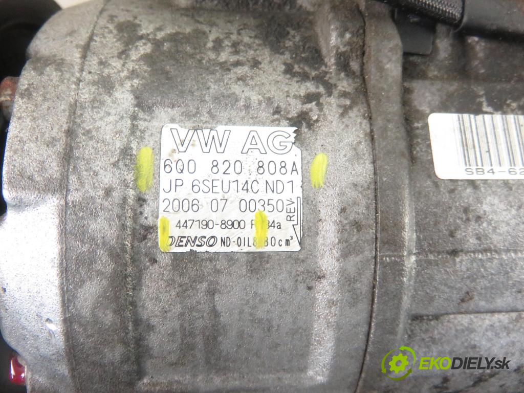 VW POLO (9N_) HB 2006 47,00 1.2 12V 64 - AZQ 1198,00 KOMPRESOR: klimatizace 6Q0820808A ; 4471908900 (Kompresory)