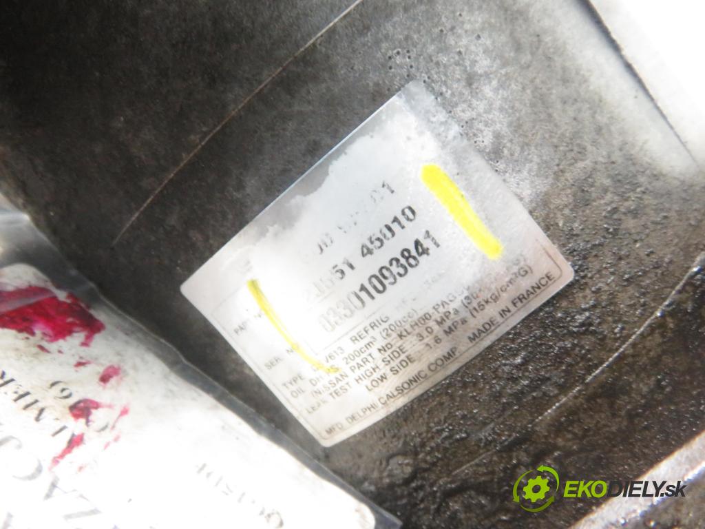 NISSAN ALMERA II (N16) SEDAN 2001 66,00 1.5 - QG15DE 1498,00 KOMPRESOR: klimatizace 926009F501 ; 2J55145010 ; 03301093841 (Kompresory)