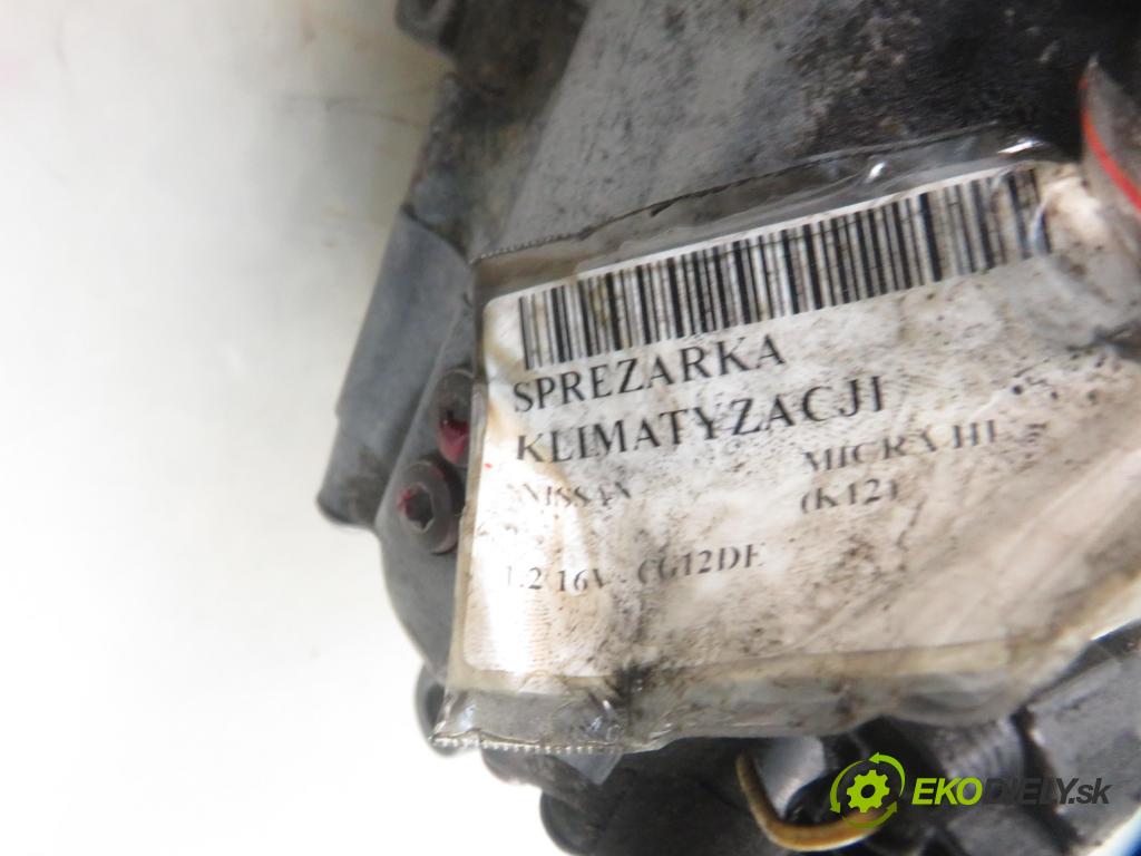 NISSAN MICRA III (K12) HB 2003 59,00 1.2 16V 80 - CG12DE 1240,00 KOMPRESOR: klimatizace  (Kompresory)