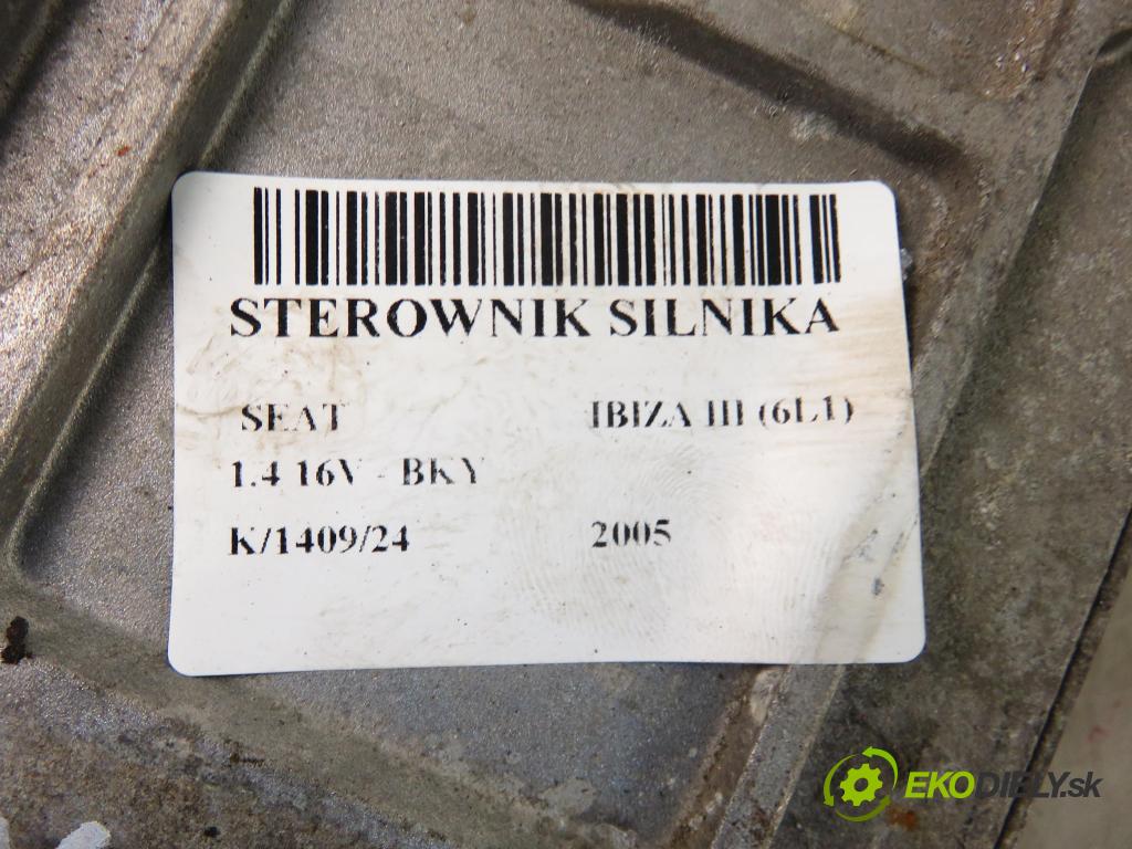 SEAT IBIZA III (6L1) HB 2005 55,00 1.4 16V - BKY 1390,00 řídící jednotka motora 036906034JG ; IAW4TVJG