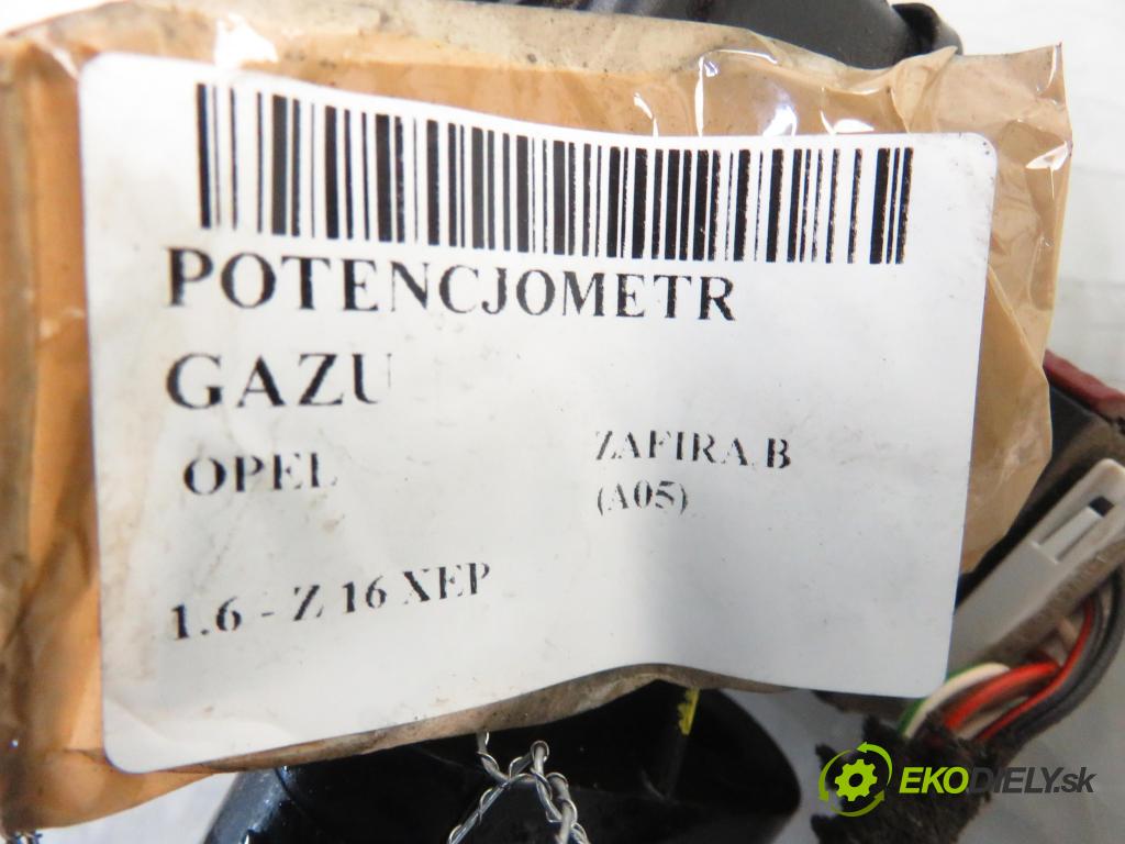 OPEL ZAFIRA B (A05) MINIVAN 2006 77,00 1.6 105 - Z 16 XEP 1598,00 Potenciometer plynu 9202341BT ; 6PV00811400 (Pedále)