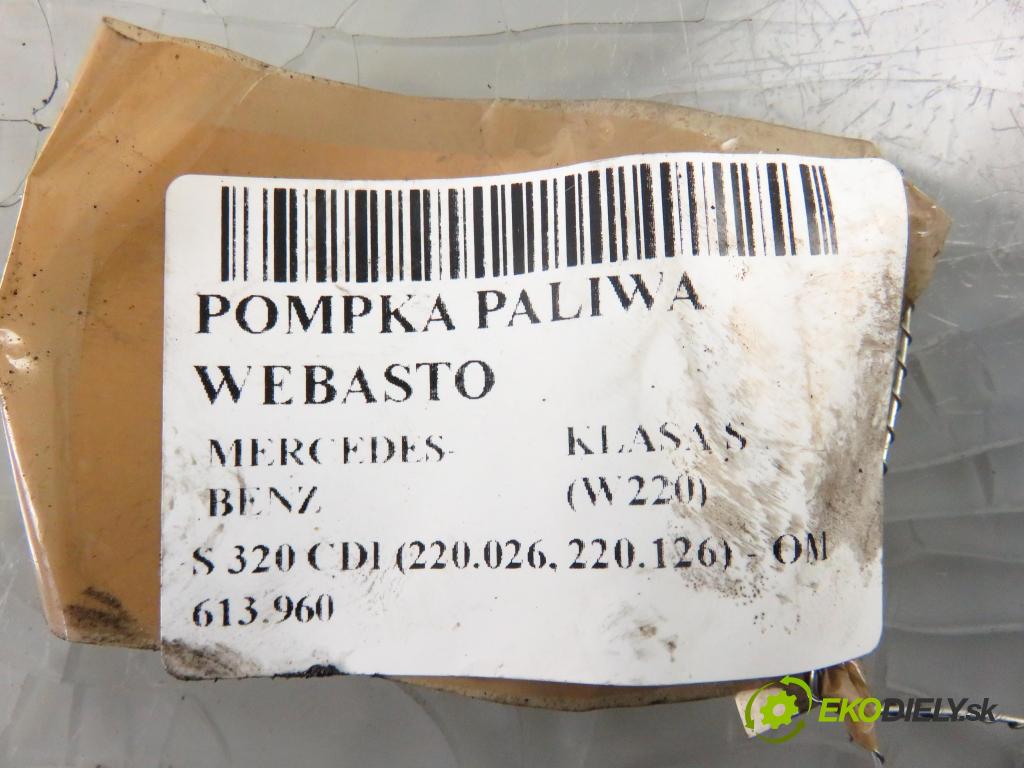 MERCEDES-BENZ KLASA S (W220) SEDAN 2002 145,00 S 320 CDI 197 - OM 613.960 3222,00 motorek paliva Webasto 