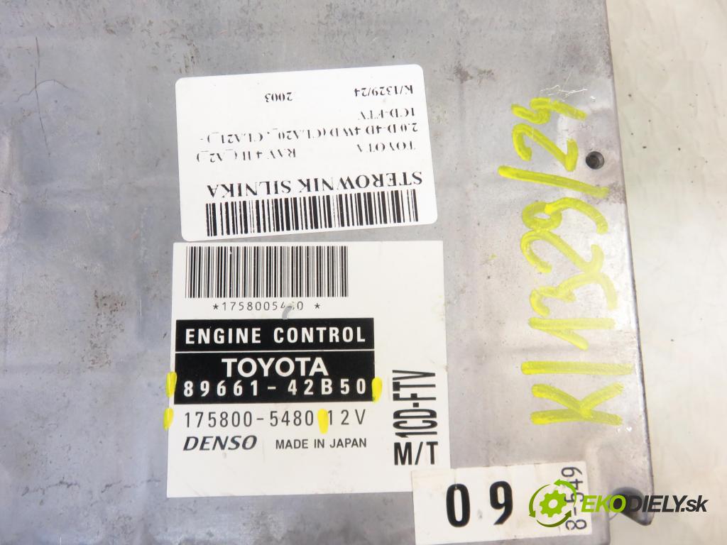 TOYOTA RAV 4 II (_A2_) SUV 2003 85,00 2.0 D-4D 4WD 116 - 1CD-FTV 1995,00 řídící jednotka motora 8966142B50 ; 1758005480