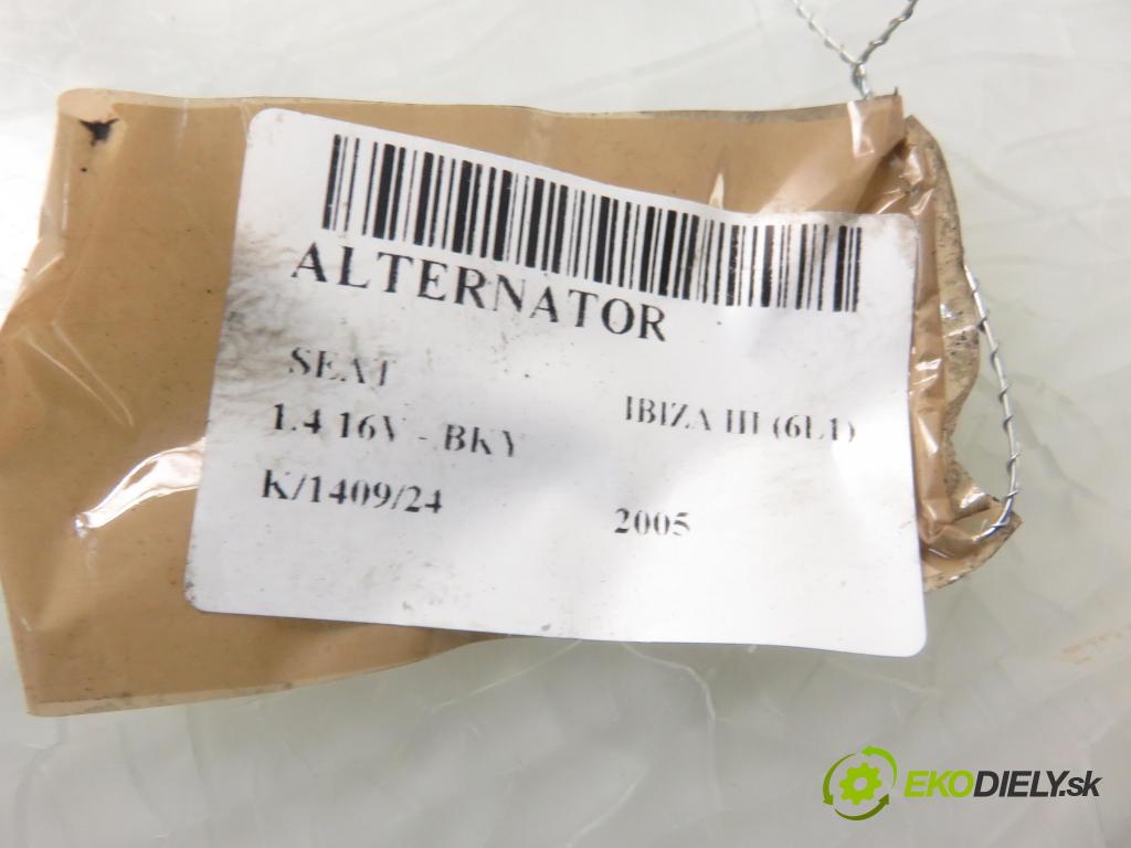 SEAT IBIZA III (6L1) HB 2005 55,00 1.4 16V - BKY 1390,00 Alternátor 037903025M ; 0124325013 (Alternátory)