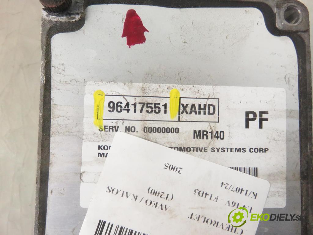 CHEVROLET AVEO / KALOS liftback (T200) HB 2005 69,00 1.4 16V 94 E-TEC II - F14D3 1399,00 řídící jednotka motora 96417551