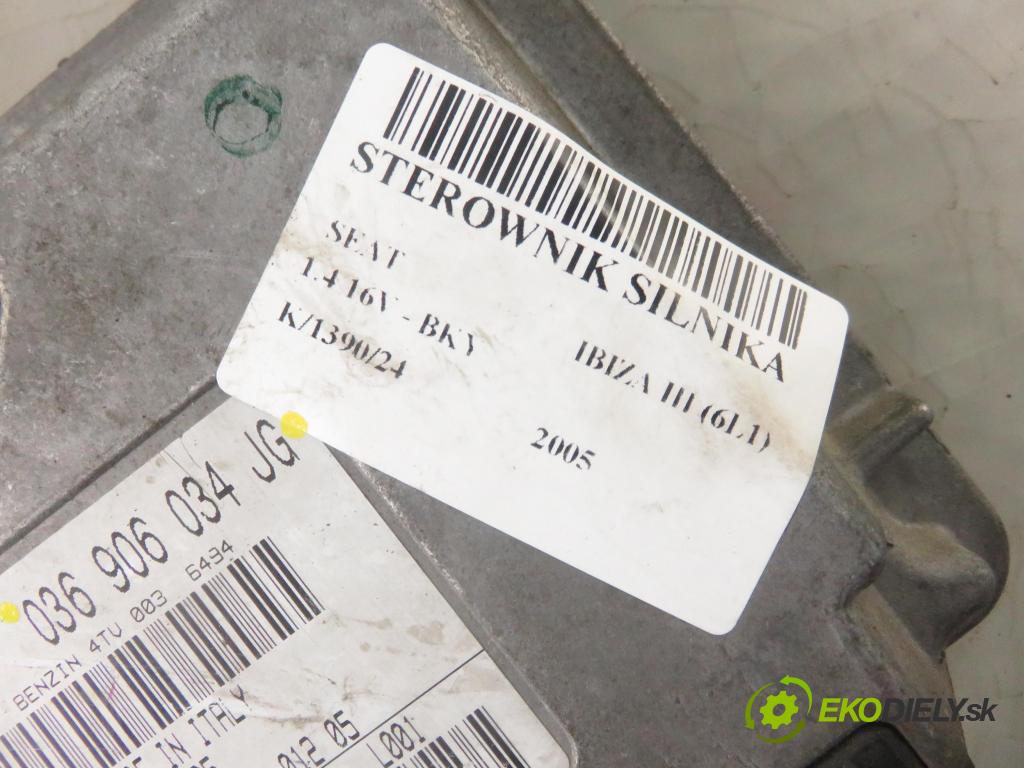 SEAT IBIZA III (6L1) HB 2005 55,00 1.4 16V - BKY 1390,00 řídící jednotka motora 036906034JG ; IAW4TVJG
