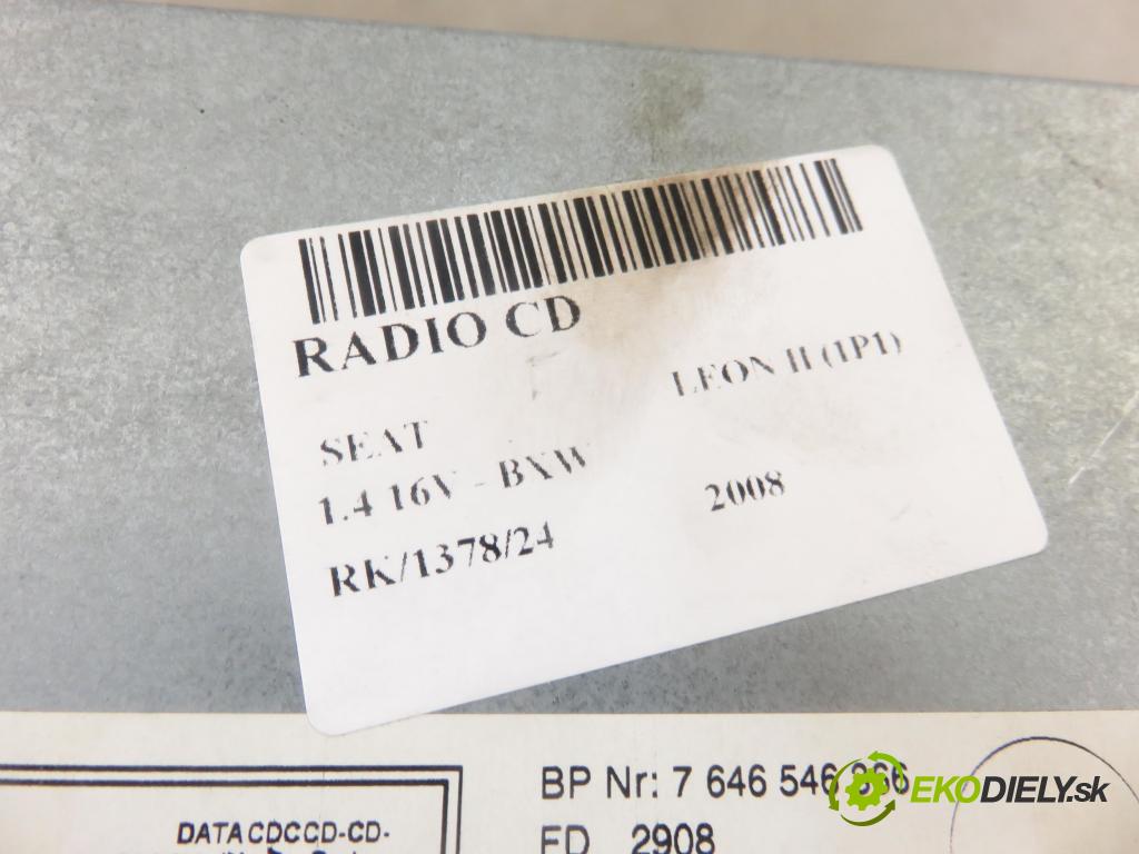 SEAT LEON (1P1) HB 2008 63,00 1.4 16V - BXW 1390,00 RADIO CD 1P1035186B