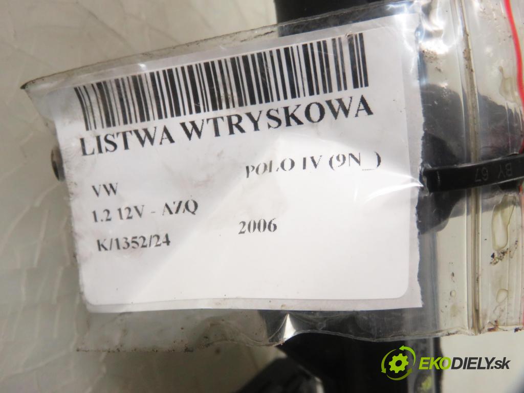 VW POLO (9N_) HB 2006 47,00 1.2 12V 64 - AZQ 1198,00 Lišta vstrekovacia 03E906031A ; 03E133320A (Vstrekovacie lišty)