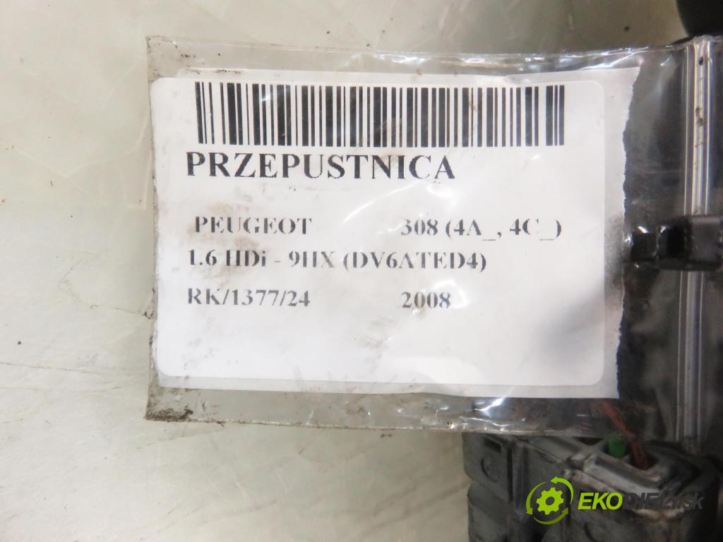 PEUGEOT 308 (4A_, 4C_) HB 2008 66,00 1.6 HDi 90 - 9HX (DV6ATED4) 1560,00 Škrtiaca klapka 9660030480 ; 25365285 (Škrtiace klapky)